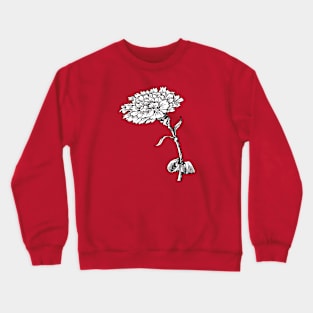 Vintage Carnation Botanical Vector Cut Out Crewneck Sweatshirt